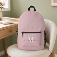 Sac à dos personnalisé avec monogramme moderne ros