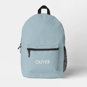 Imprimé Sac à dos personnalisé bleu pastel minimaliste ave