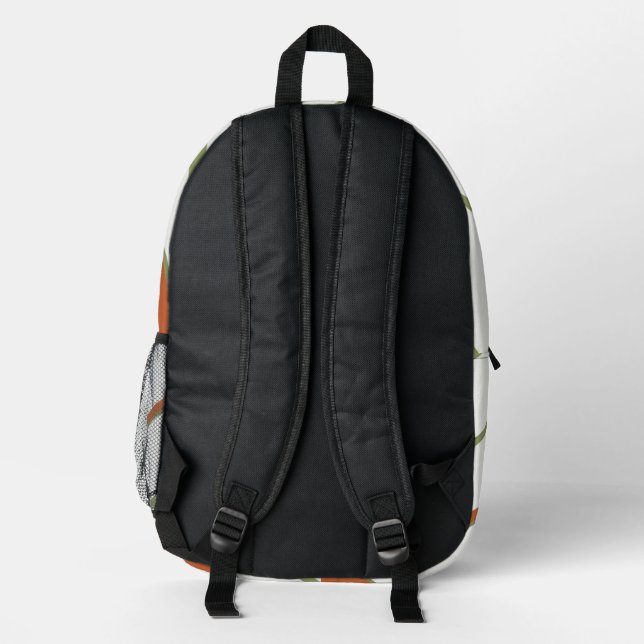 Imprimé Sac à dos personnalisé chat orange rayé rétro (Verso)
