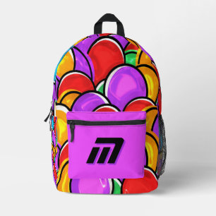 Imprimé Sac à dos personnalisé en monogramme avec un style