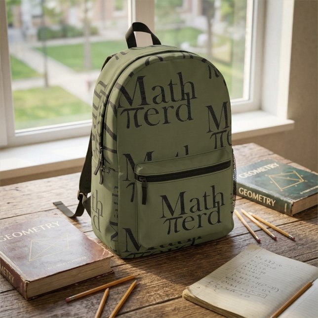 Imprimé Sac à dos personnalisé Nerd de maths π symbole pi, (Créateur téléchargé)