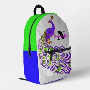 Imprimé Sac à dos personnalisé Peacock coloré,