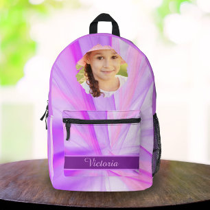 Imprimé Sac à dos personnalisé pour filles pastel violet p