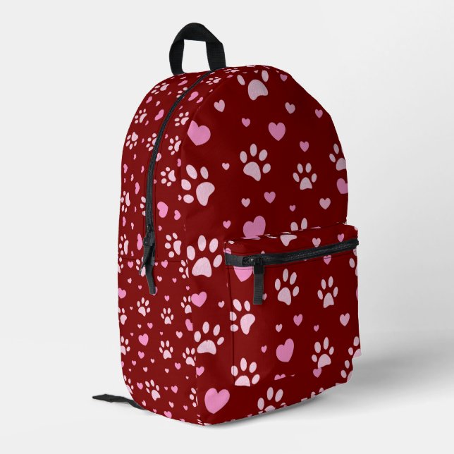 Imprimé Sac à dos pour Empreinte de patte rose mignon et M (Coin arrière gauche)