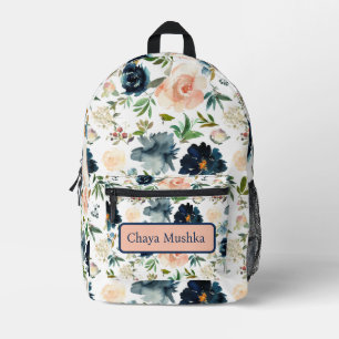 Imprimé Sac à dos pour enfant bleu rose floral de la Marin