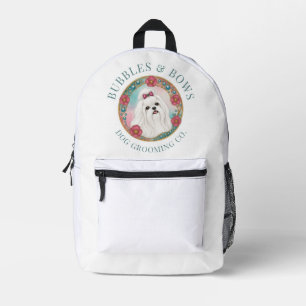 Imprimé Sac à dos pour trousse de toilettage de chien malt