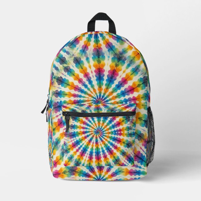 Imprimé Sac à dos psychédélique Tie Dye | Rétro Groovy (Recto)