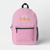 sac à dos rose personnalisé au nom d'un enfant ou