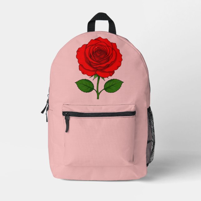 Imprimé Sac à dos Rose Rouge (Recto)