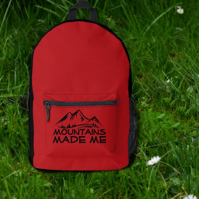 Imprimé Sac à dos rouge pour randonnée avec citation drôle (Créateur téléchargé)