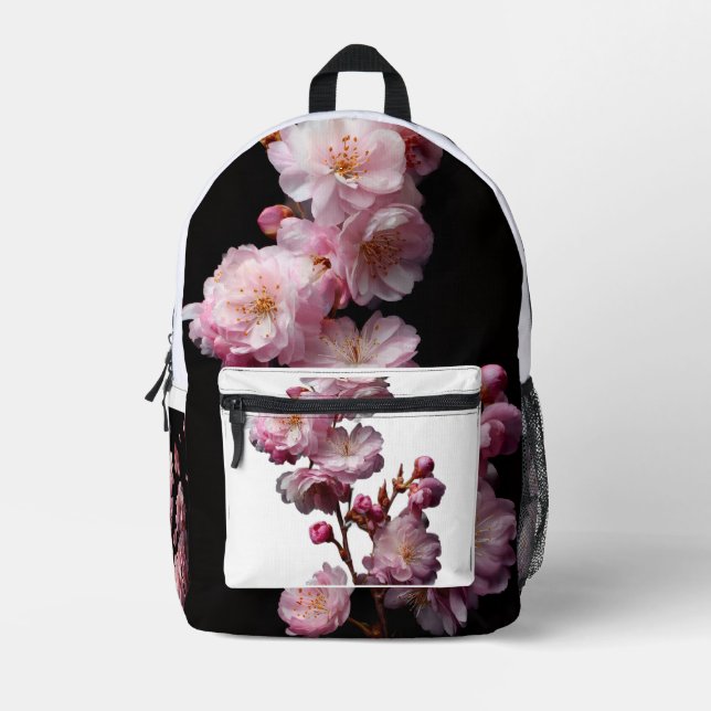 Imprimé Sac à dos Sakura noir cerisier  (Recto)
