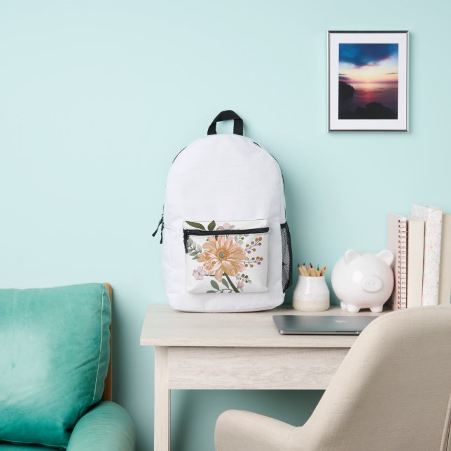 Imprimé Sac à dos scolaire avec impression florale esthéti (Insitu)