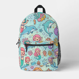 Imprimé Sac à dos Sirène – Dauphin Design Océan Pastel