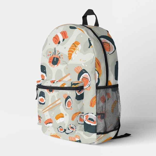 Imprimé Sac à dos Sushi – Design de nourriture japonaise a (Coin arrière droit)