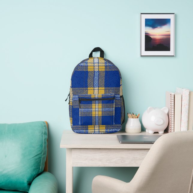 Imprimé Sac à dos Tartan bleu et jaune (Insitu)