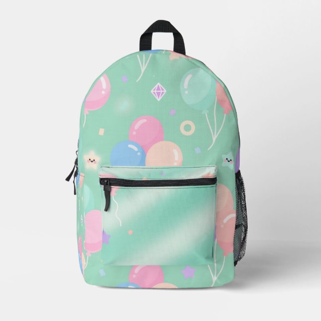 Imprimé Sac à dos vert pastel – Voyage esthétique minimali (Recto)