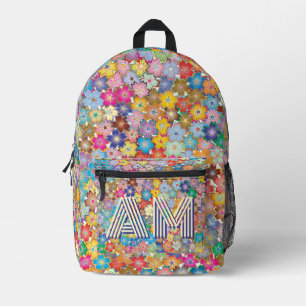 Imprimé Sac à dos vibrant à motif floral et monogramme per