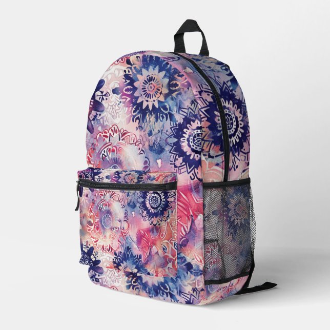 Imprimé Sac à dos vibrant à motif mandala (Coin arrière droit)
