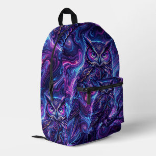 Imprimé Sac à dos violet cosmique branche de hibou abstrai