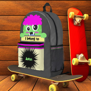 Imprimé Sac Buddy Green Monster Sac à dos personnalisé