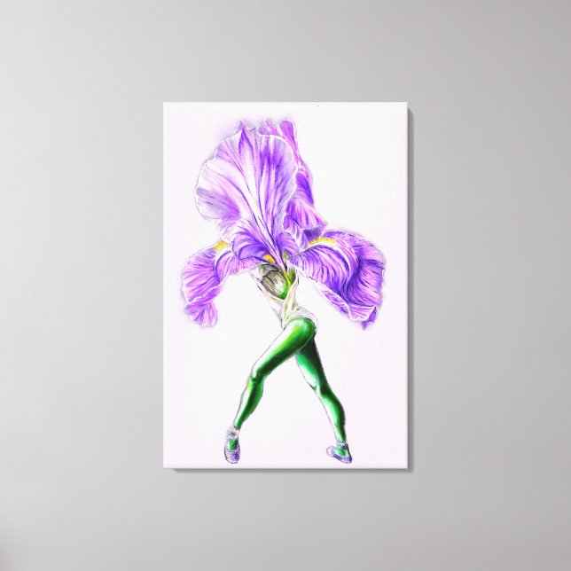 Imprimé sur toile Fleur d'Iris Ballerine Danseuse  (Recto)