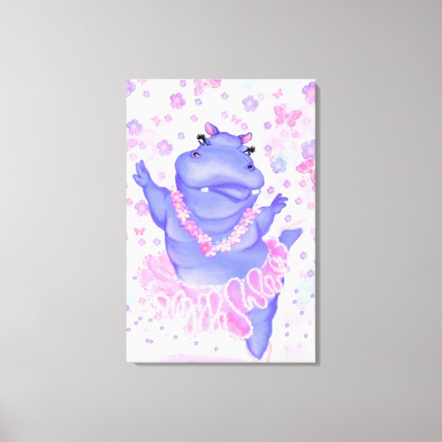 Imprimé sur toile Hippopotame danseuse de ballet (Recto)