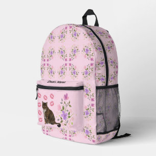 Imprimé Sweet Cat et Fleurs Pink sac à dos