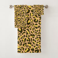 Imprimé tendance léopard pêche et jaune