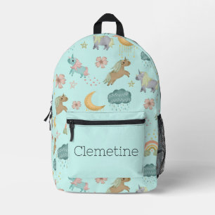 Imprimé Turquoise Rainbow et sac à dos Unicorn