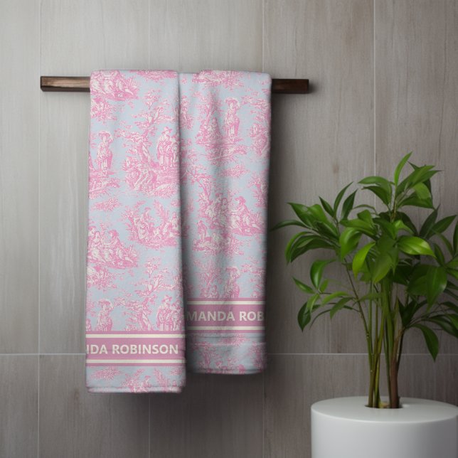 imprimé vintage bleu rose de jouy (Créateur téléchargé)