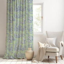 imprimé vintage bleu vert toile de jouy