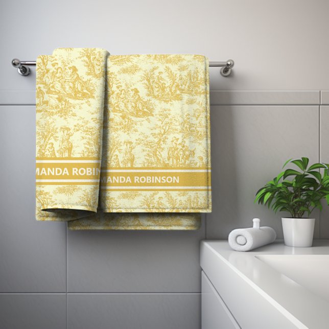 imprimé vintage jaune toile de jouy (Créateur téléchargé)