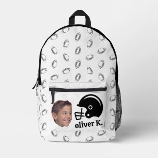 Imprimé Visage drôle |Retourner à l'école photo sac à dos