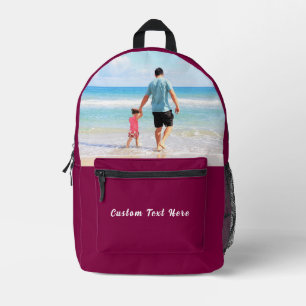 Imprimé Votre sac à dos photo avec texte et couleurs perso