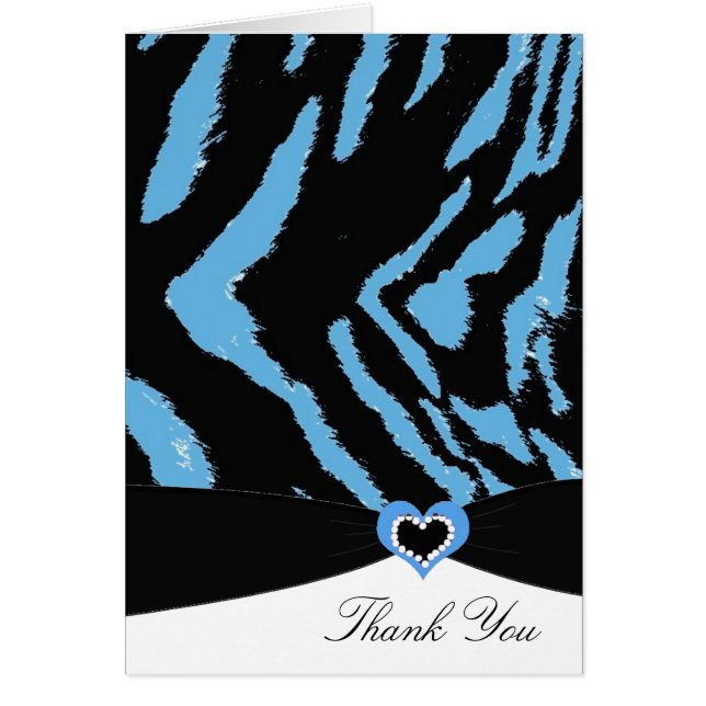 Imprimé Zèbre Noir et Bleu Merci (Devant)