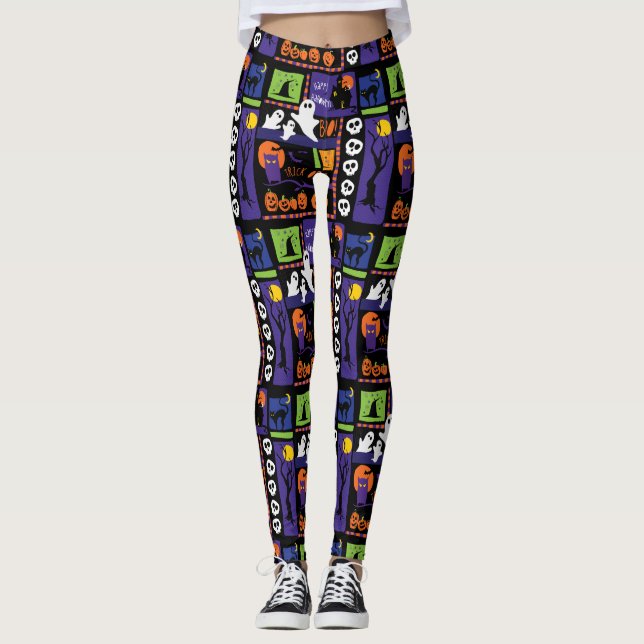 Imprimer amusant Halloween Leggings (Devant)