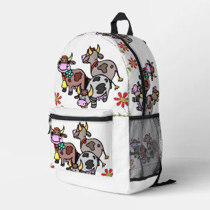 Imprimer Couper Sac À Coudre Vaches Florales Moo M