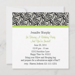 Imprimer Invitations de fête d'anniversaire Zebra