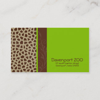 Imprimer la girafe [vert] Carte de visite