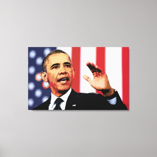 Imprimer la toile de portrait Icone Obama (Recto)