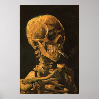 Imprimer le crâne avec affiche de la cigarette