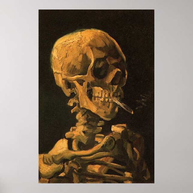 Imprimer le crâne avec affiche de la cigarette (Devant)
