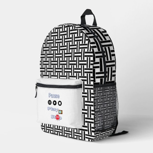 Imprimer Sac Coupe Coupe Bac Coupe Noir & Blanc Ba (Coin arrière droit)