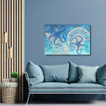 Imprimer sur toile de 36 po x 24 po en mer bleue p<br><div class="desc">De belles tonalités de bleu avec des accents de beige dévoilent cette belle conception abstraite des formes de vie océanique et des coquillages sur une toile enveloppée de 36"x24". Ce sera beau dans n'importe quelle maison ou bureau et absolument magnifique dans n'importe quelle maison de plage!</div>