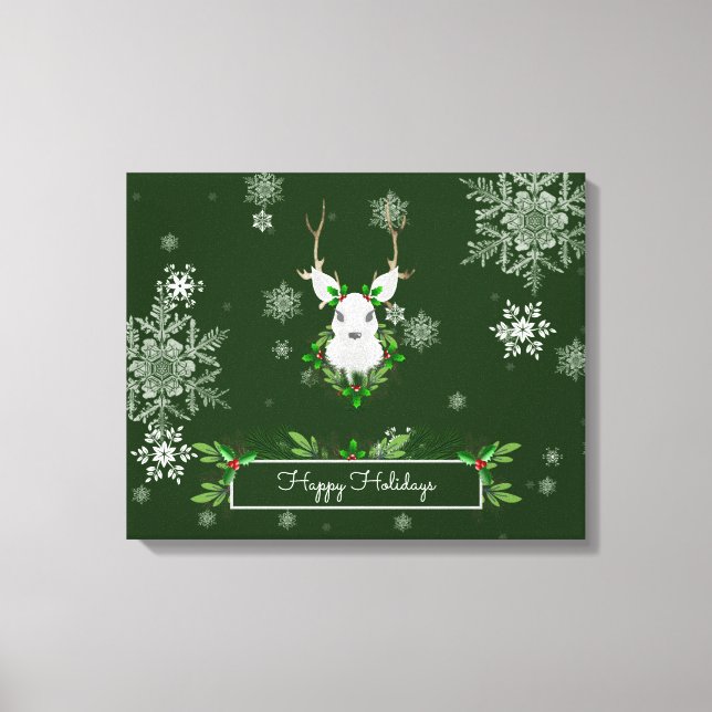 Imprimer toile de rennes verts (Recto)