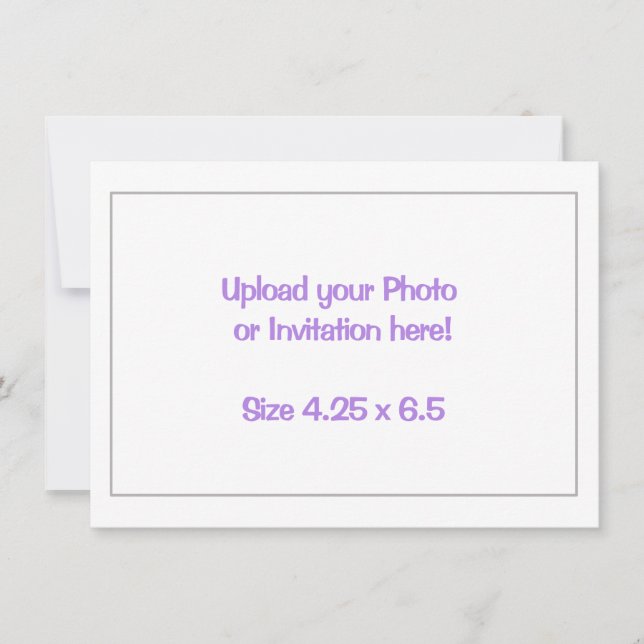 Imprimer vos propres invitations - Taille 4,25 x 6 (Devant)