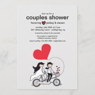 In Love Cadeau Couples Douche Invitation