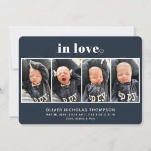 In Love Marine Simple Modern Faire-part de naissan