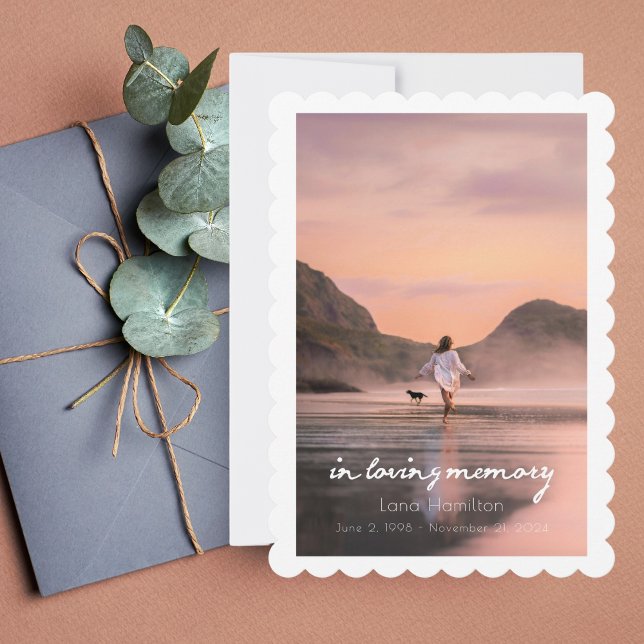 In Love Memory Script Photo Funeral Programme (Créateur téléchargé)