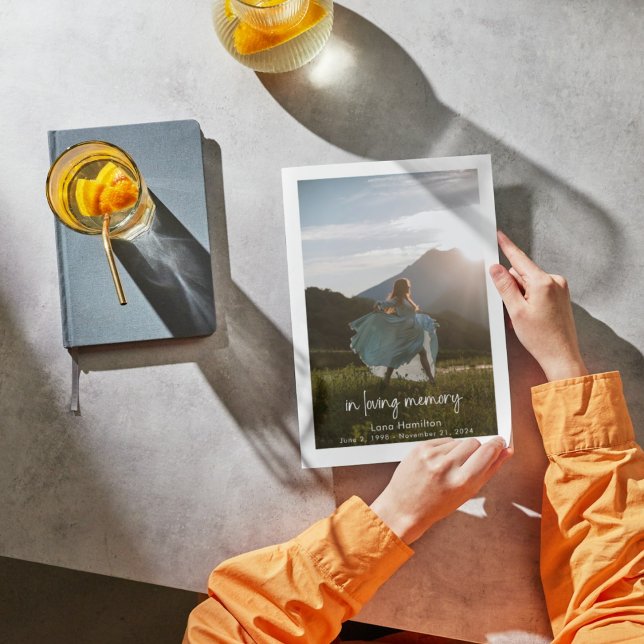 In Love Memory Script Photo Funeral Programme (Créateur téléchargé)